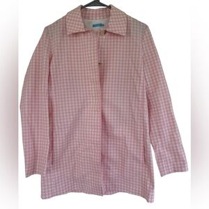 NWT J.McLaughlin Women's Pink White Button Down GinghamvTyra Coat/Blazer Size XS
